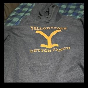 Port and Company Gray Hoodie with Orange Print